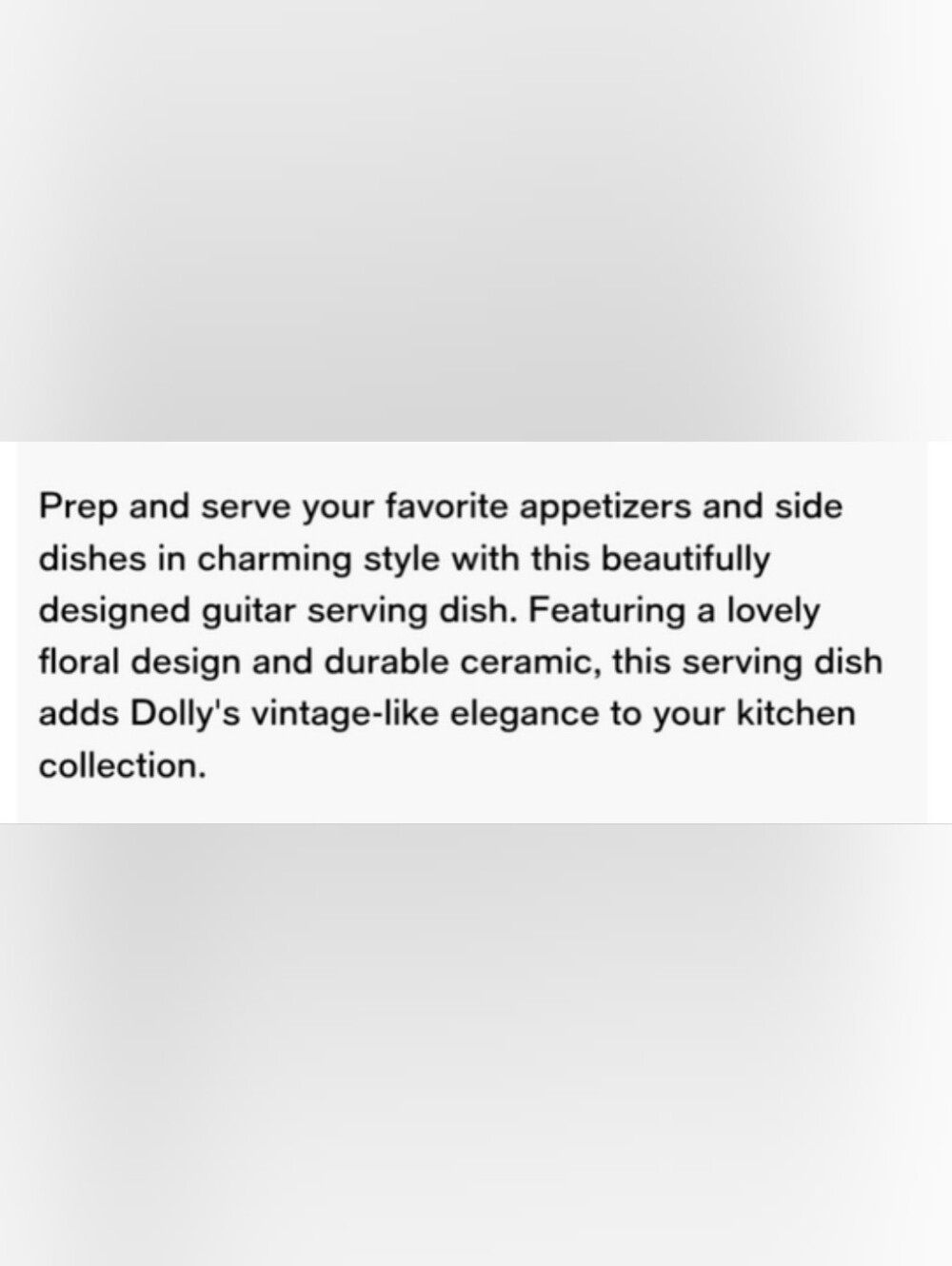 Dolly Parton Ceramic Floral Guitar-Shaped Serving Dish - Picture 3 of 13